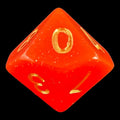 TDSO Galaxy Glitter Royal Orange D10 Dice