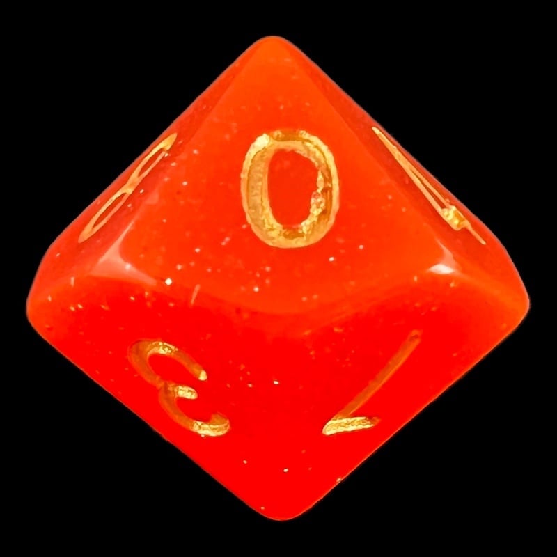 TDSO Galaxy Glitter Royal Orange D10 Dice