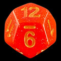 TDSO Galaxy Glitter Royal Orange D12 Dice
