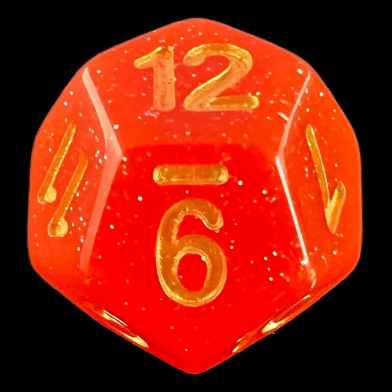 TDSO Galaxy Glitter Royal Orange D12 Dice