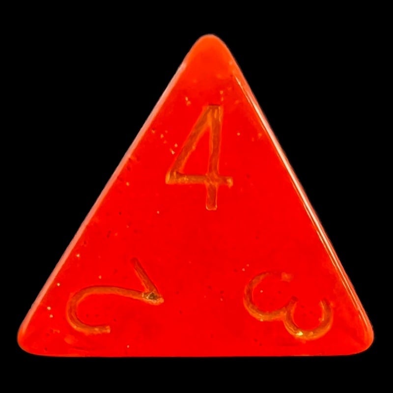 TDSO Galaxy Glitter Royal Orange D4 Dice
