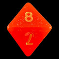 TDSO Galaxy Glitter Royal Orange D8 Dice