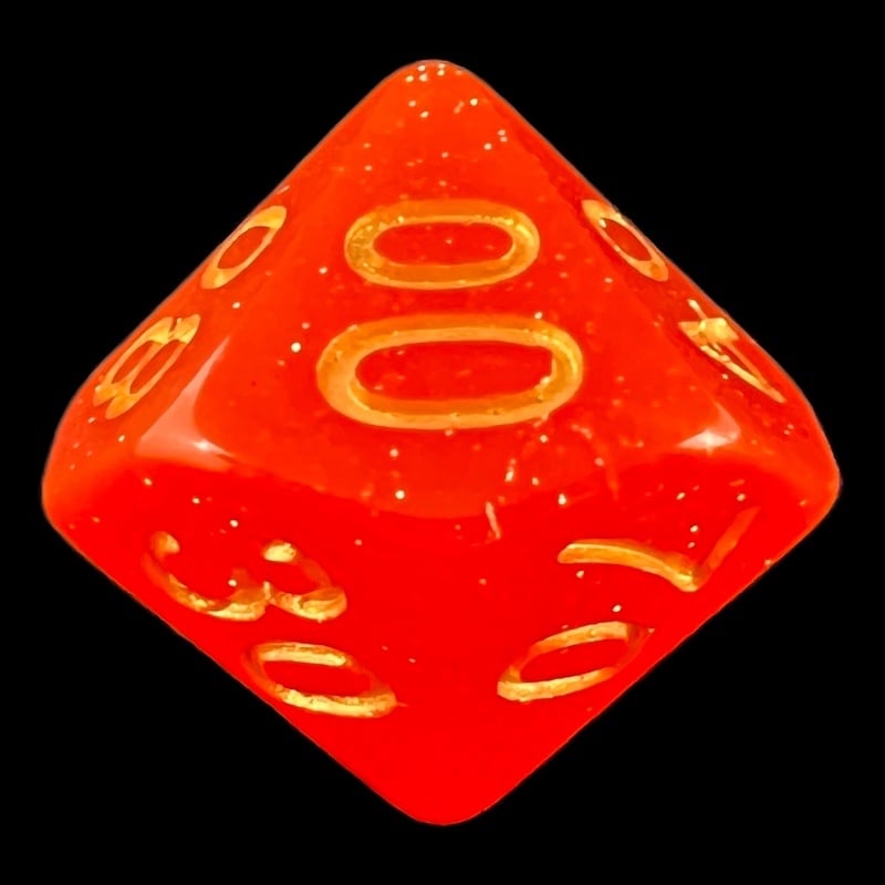 TDSO Galaxy Glitter Royal Orange Percentile Dice