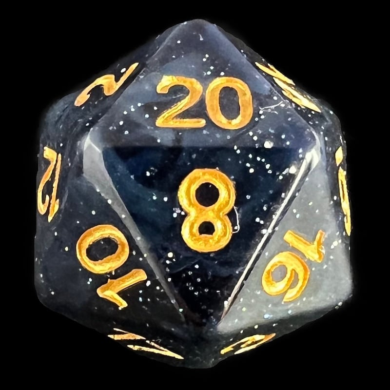 TDSO Galaxy Glitter Universe D20 Dice