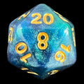 TDSO Galaxy Shimmer Blue & Green D20 Dice