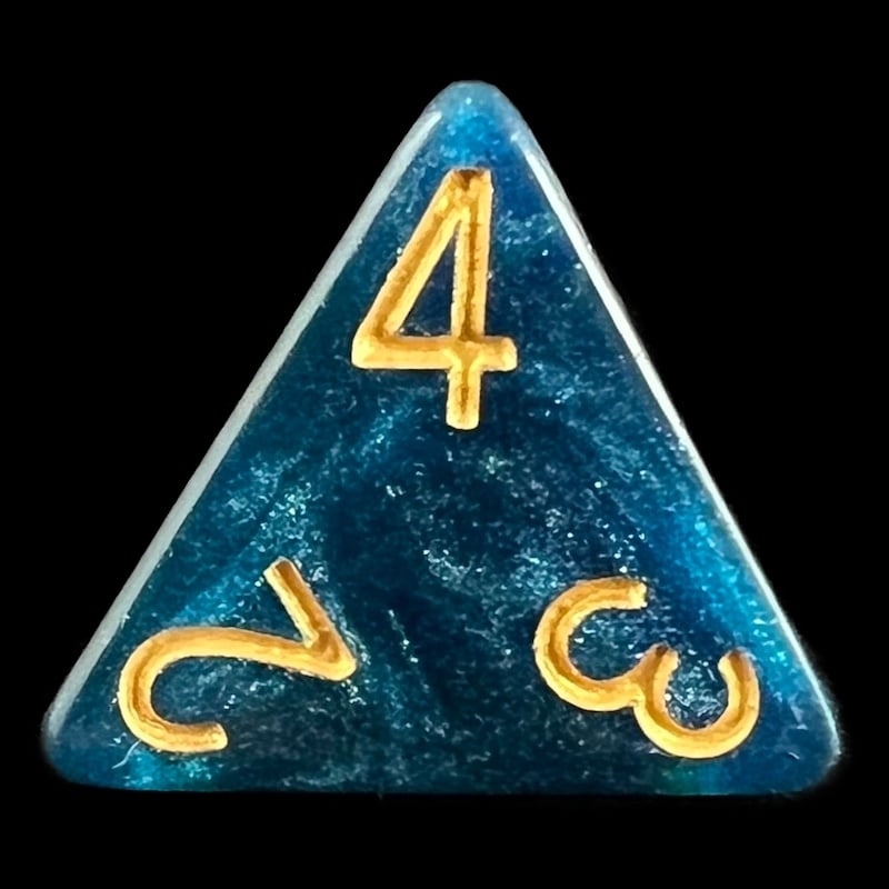TDSO Galaxy Shimmer Blue & Green D4 Dice