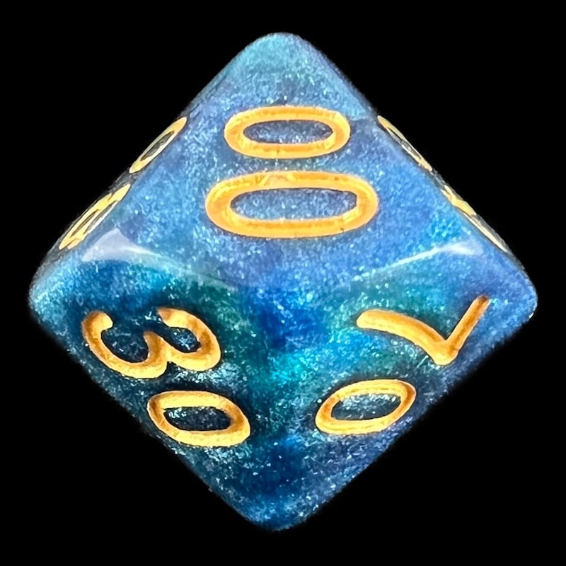 TDSO Galaxy Shimmer Blue & Green Percentile Dice