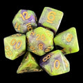 TDSO Galaxy Shimmer Green & Purple 7 Dice Polyset