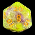 TDSO Galaxy Shimmer Green & Purple D20 Dice