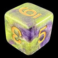TDSO Galaxy Shimmer Green & Purple D6 Dice