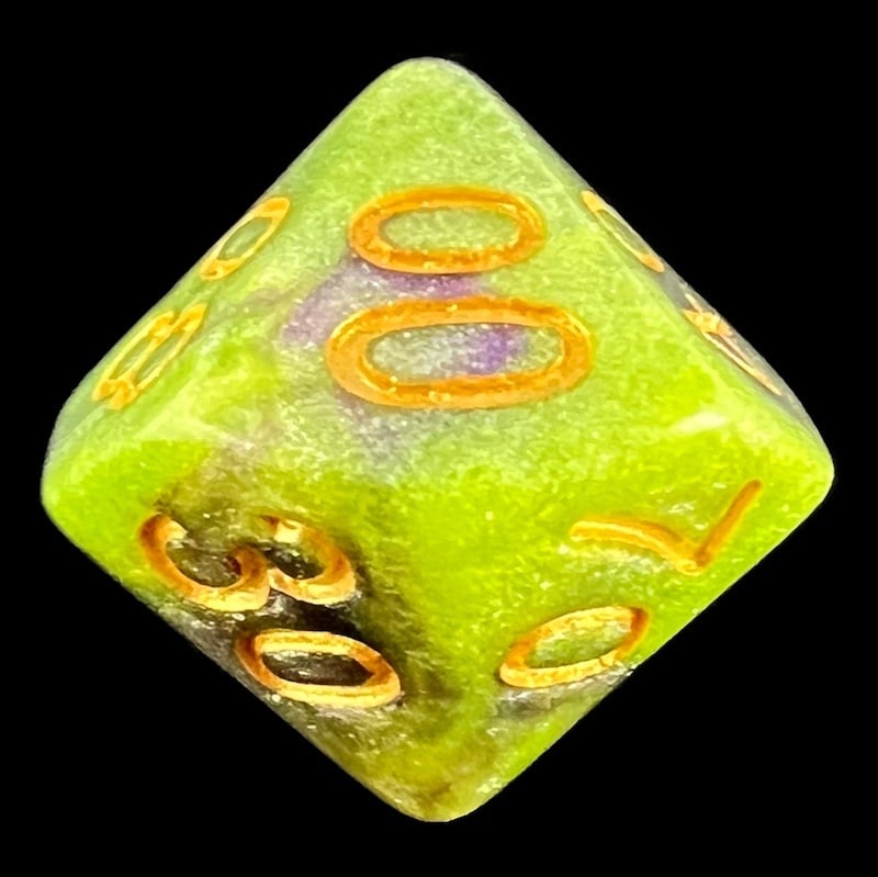 TDSO Galaxy Shimmer Green & Purple Percentile Dice