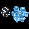 TDSO Gem Blue & Silver MINI 10mm 7 Dice Polyset