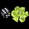 TDSO Gem Yellow & Silver MINI 10mm 7 Dice Polyset