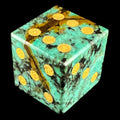 TDSO Gemstone Turquoise African & Gold D6 Spot Dice LIMITED PRODUCTION