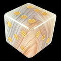TDSO Gemstone Agate Banded & Gold D6 Spot Dice LIMITED PRODUCTION