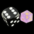 TDSO Gemstone Amethyst & Gold 12mm Mini D20 Dice