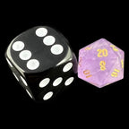 TDSO Gemstone Amethyst & Gold 12mm Mini D20 Dice