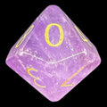 TDSO Gemstone Amethyst & Gold D10 Dice