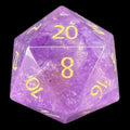 TDSO Gemstone Amethyst & Gold D20 Dice