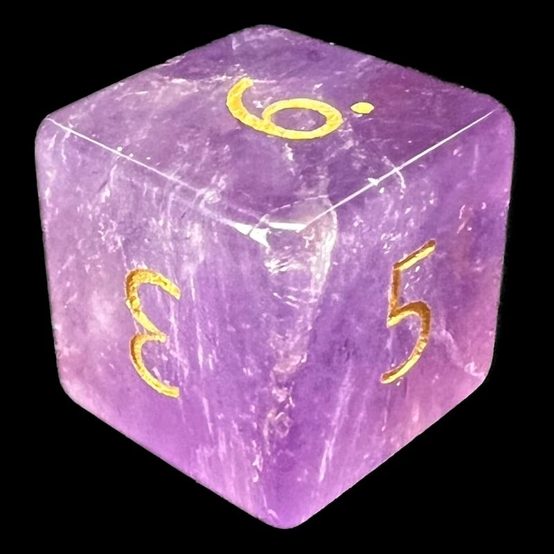 TDSO Gemstone Amethyst & Gold D6 Dice