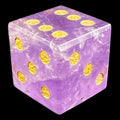 TDSO Gemstone Amethyst & Gold D6 Spot Dice
