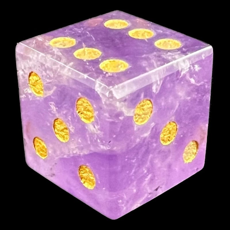 TDSO Gemstone Amethyst & Gold D6 Spot Dice