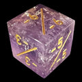 TDSO Gemstone Amethyst & Gold Negative Counter D6 Dice