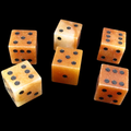 TDSO Gemstone Aventurine Peach & Black 6 x D6 Spot Dice Set