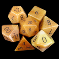 TDSO Gemstone Aventurine Peach & Black 7 Dice Polyset