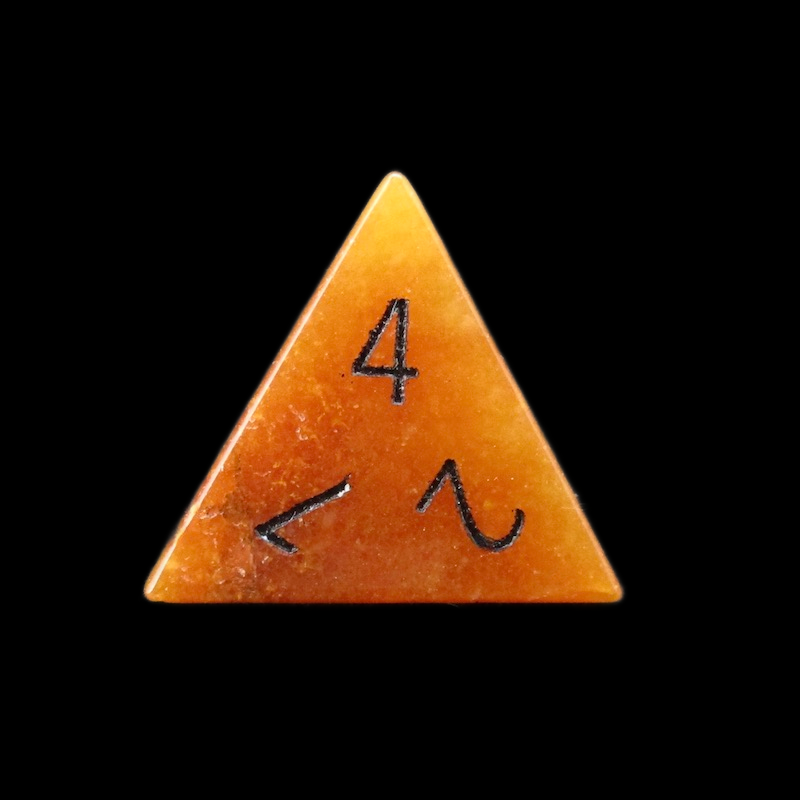 TDSO Gemstone Aventurine Peach & Black D4 Dice