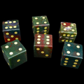 TDSO Gemstone Agate Blood & Gold 6 x D6 Spot Dice Set
