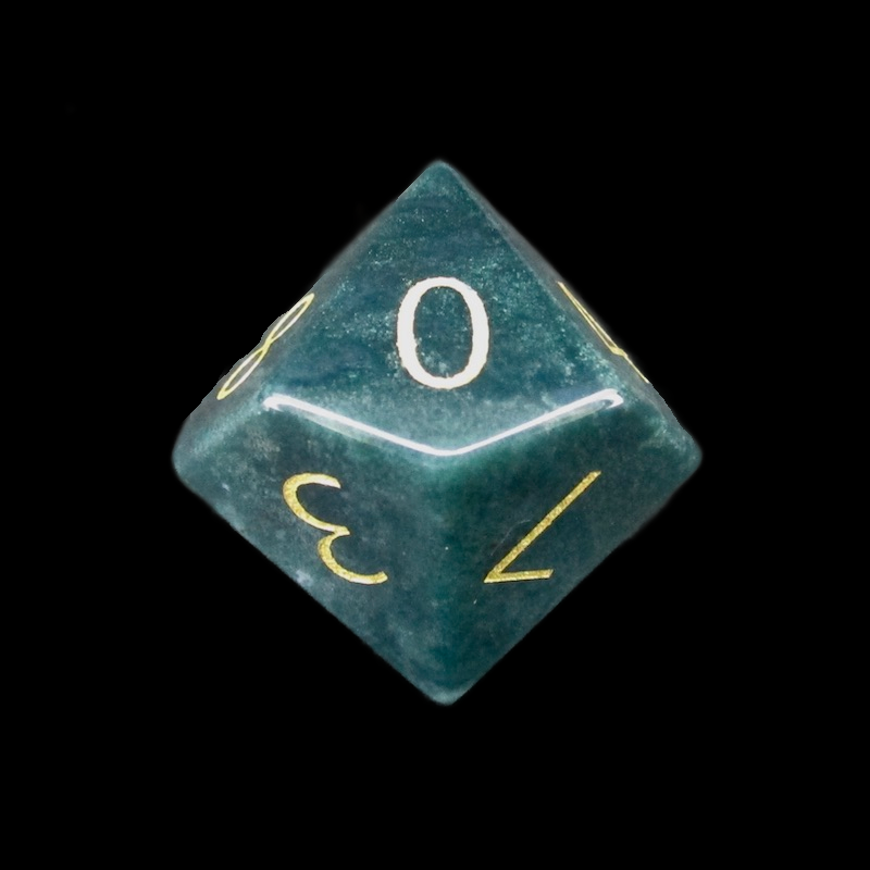 TDSO Gemstone Agate Blood & Gold D10 Dice