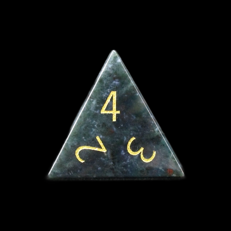 TDSO Gemstone Agate Blood & Gold D4 Dice