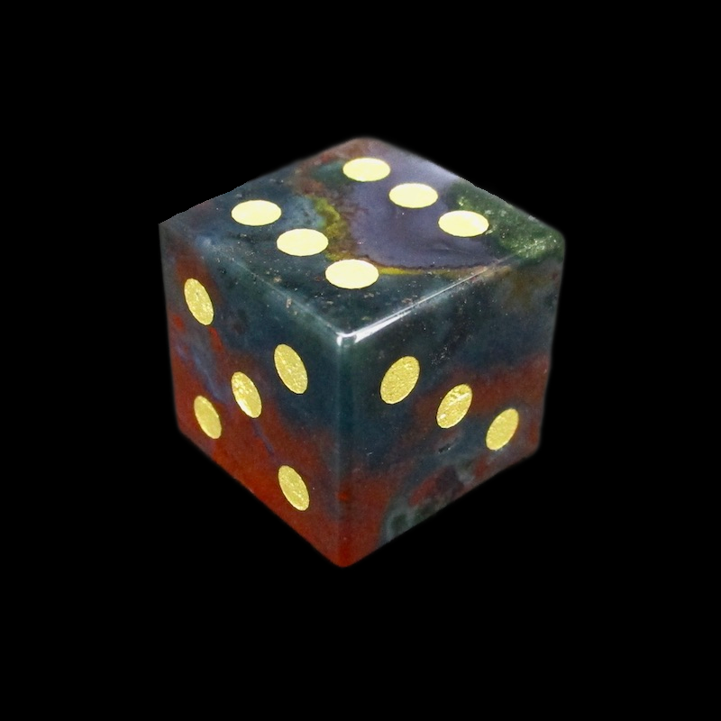TDSO Gemstone Agate Blood & Gold D6 Spot Dice