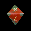 TDSO Gemstone Agate Blood & Gold D8 Dice