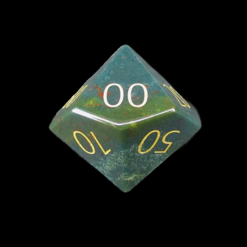 TDSO Gemstone Agate Blood & Gold Percentile Dice