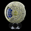 TDSO Gemstone 7 Dice Polyset Spinner Antique Gold & Lapis Lazuli
