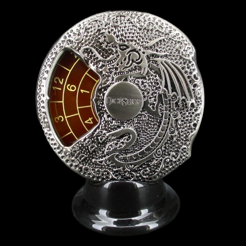 TDSO Gemstone 7 Dice Polyset Spinner Antique Silver & Carnelian