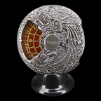 TDSO Gemstone 7 Dice Polyset Spinner Antique Silver & Carnelian
