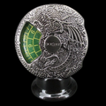 TDSO Gemstone 7 Dice Polyset Spinner Antique Silver & Green Aventurine