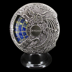 TDSO Gemstone 7 Dice Polyset Spinner Antique Silver & Lapis Lazuli