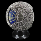 TDSO Gemstone 7 Dice Polyset Spinner Antique Silver & Lapis Lazuli