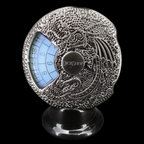 TDSO Gemstone 7 Dice Polyset Spinner Antique Silver & Opalite