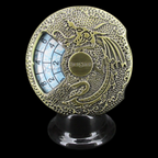 TDSO Gemstone 7 Dice Polyset Spinner Antique Gold & Turquoise (Synthetic)
