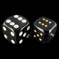 TDSO Gemstone Goldstone Blue & Gold 15mm Rounded D6 Spot Dice