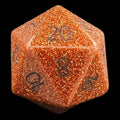 TDSO Gemstone Goldstone Gold & Black D20 Dice