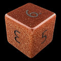 TDSO Gemstone Goldstone Gold & Black D6 Dice