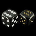 TDSO Gemstone Goldstone Green & Gold 15mm Rounded D6 Spot Dice
