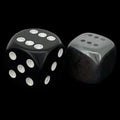 TDSO Gemstone Hematite & Shadow 15mm Rounded D6 Spot Dice