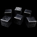 TDSO Gemstone Hematite & Shadow 6 x D6 Spot Dice Set